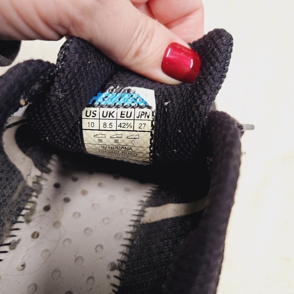 Hoka One One Hupana Black and White In Used worn Condition no insoles sz 10 - Picture 4 of 16